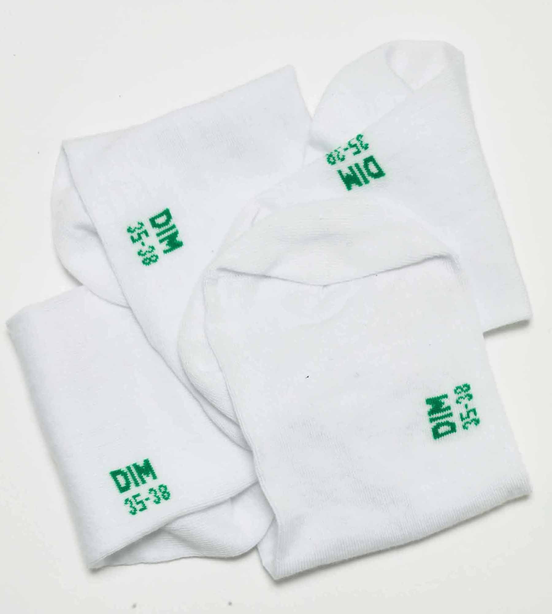DIM Pack de 2 pares de pinquis de algodón orgánico Blanco Dim Good