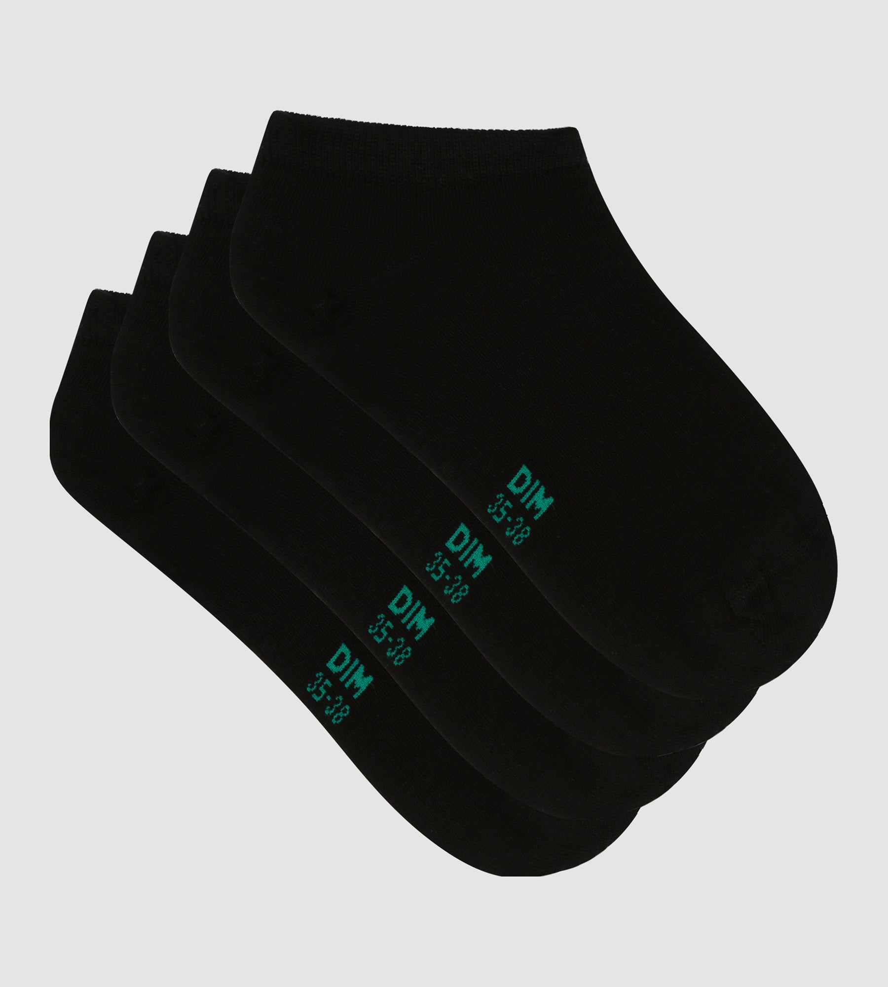 DIM Pack de 2 pares de pinquis de algodón orgánico Negro Dim Good
