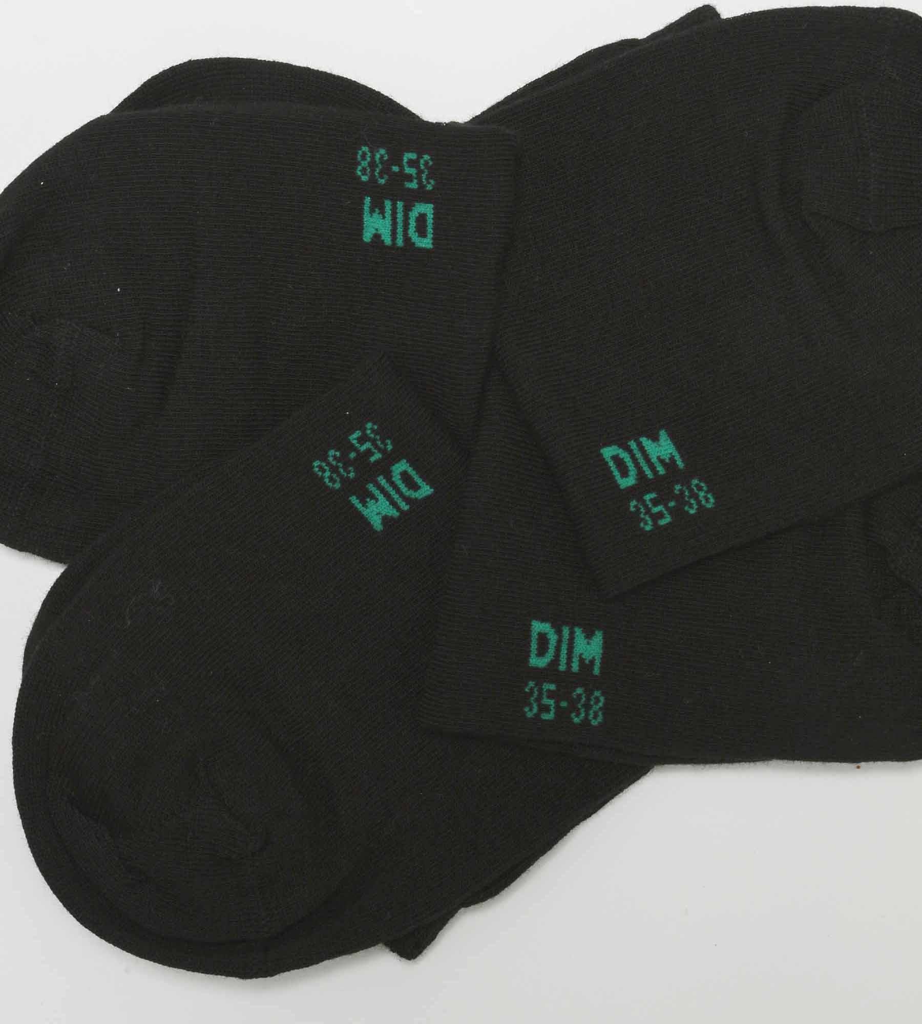 DIM Pack de 2 pares de pinquis de algodón orgánico Negro Dim Good