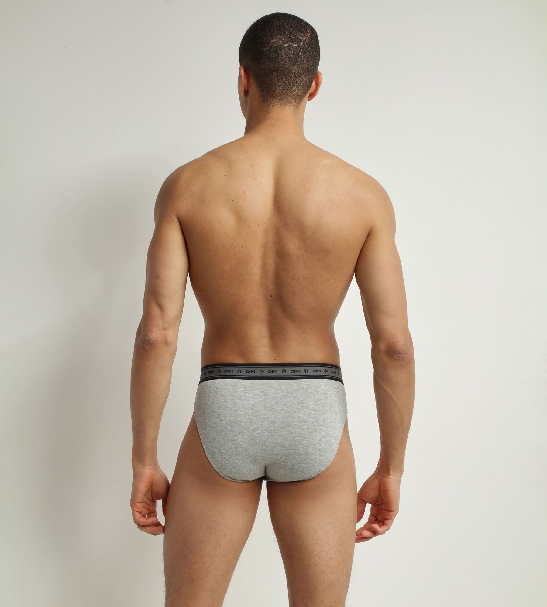 DIM Pack de 2 slips de hombre de algodón orgánico certificado Negro y Gris Perla Dim Good