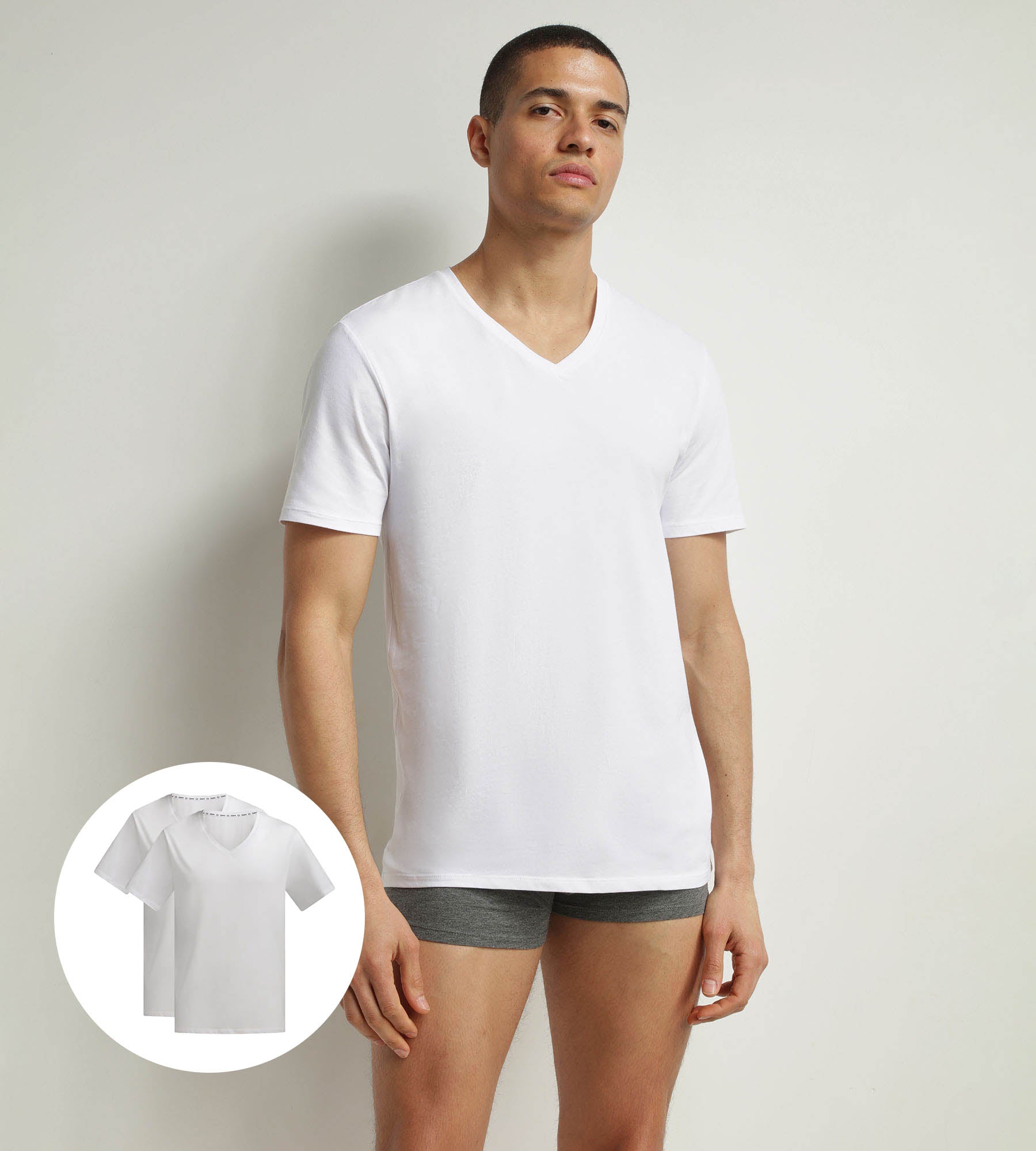 DIM Pack de 2 camisetas de hombre de manga corta de algodón orgánico Blanco Dim Good