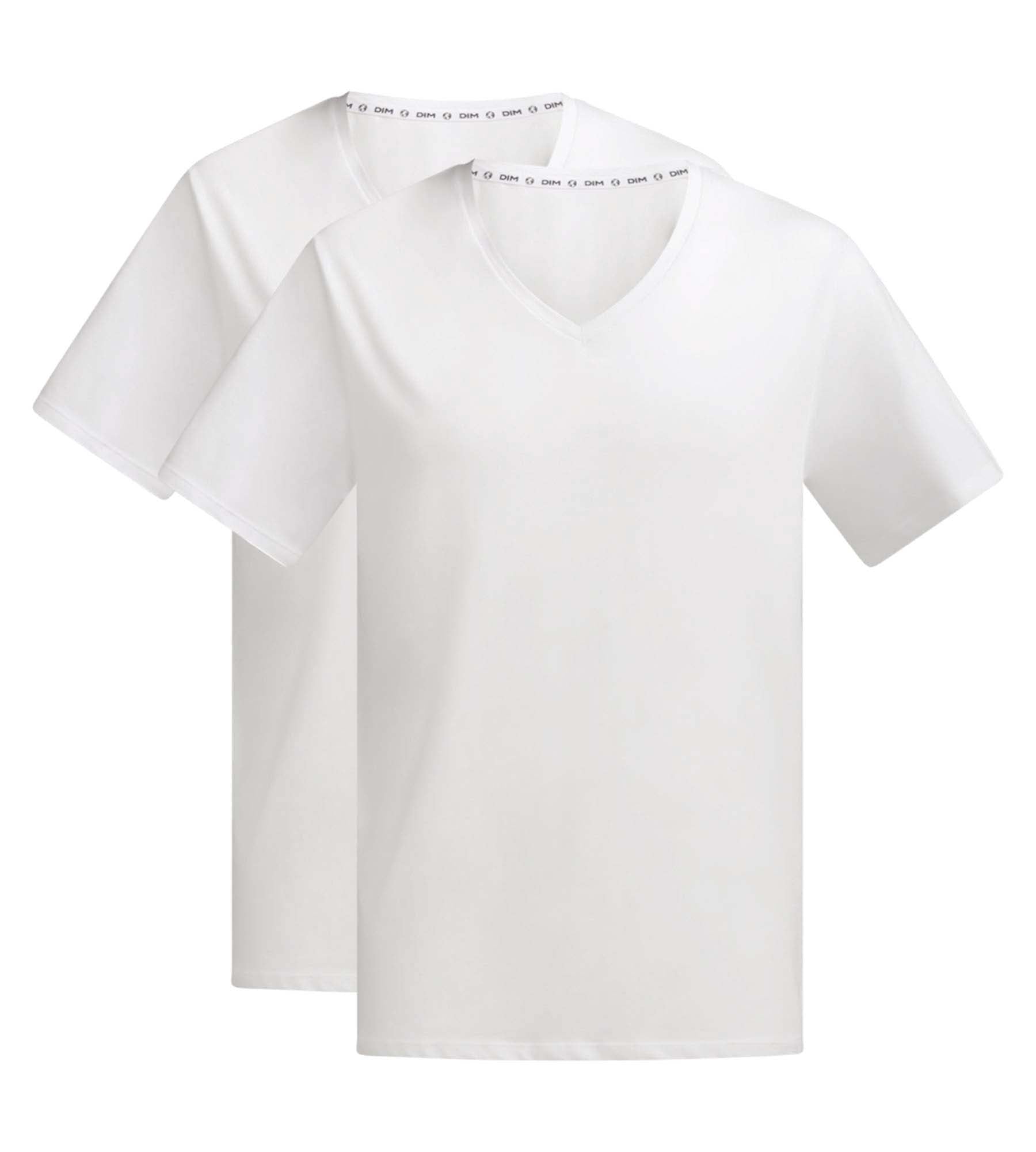 DIM Pack de 2 camisetas de hombre de manga corta de algodón orgánico Blanco Dim Good