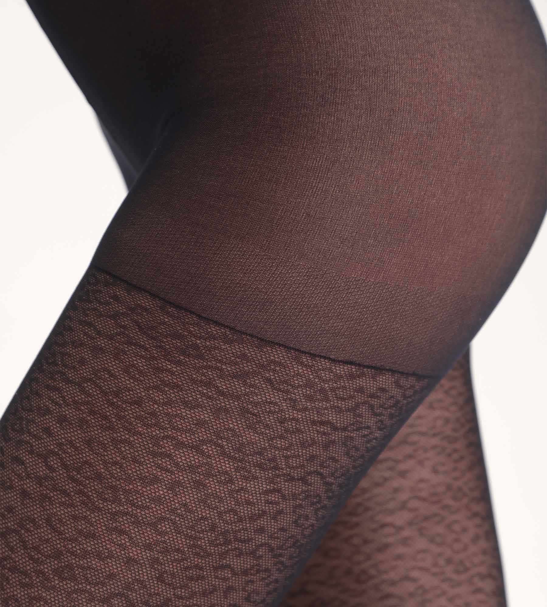 DIM Pantis negras con estampado de leopardo Dim Style