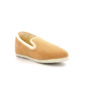 Zapatillas de casa de mujer en beige y blanco roto