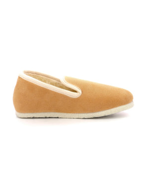 Zapatillas de casa de mujer en beige y blanco roto