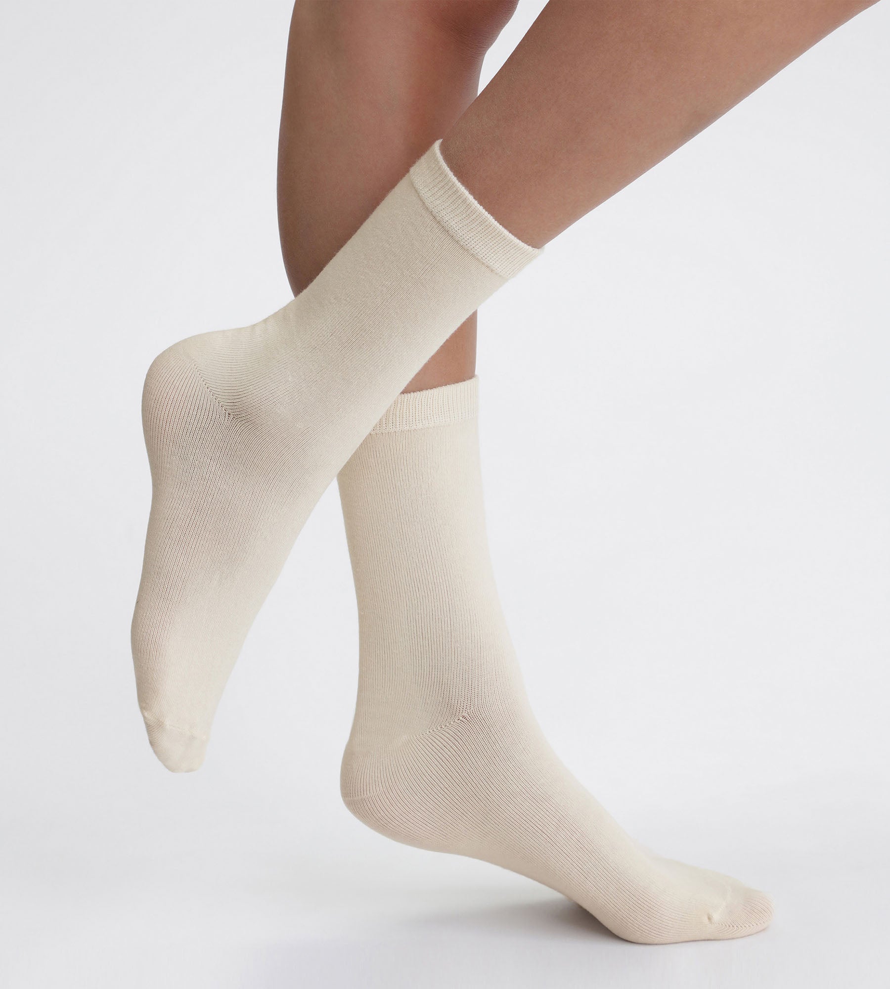 DIM Pack de 2 pares de calcetines de mujer Cream Thermo Fleece