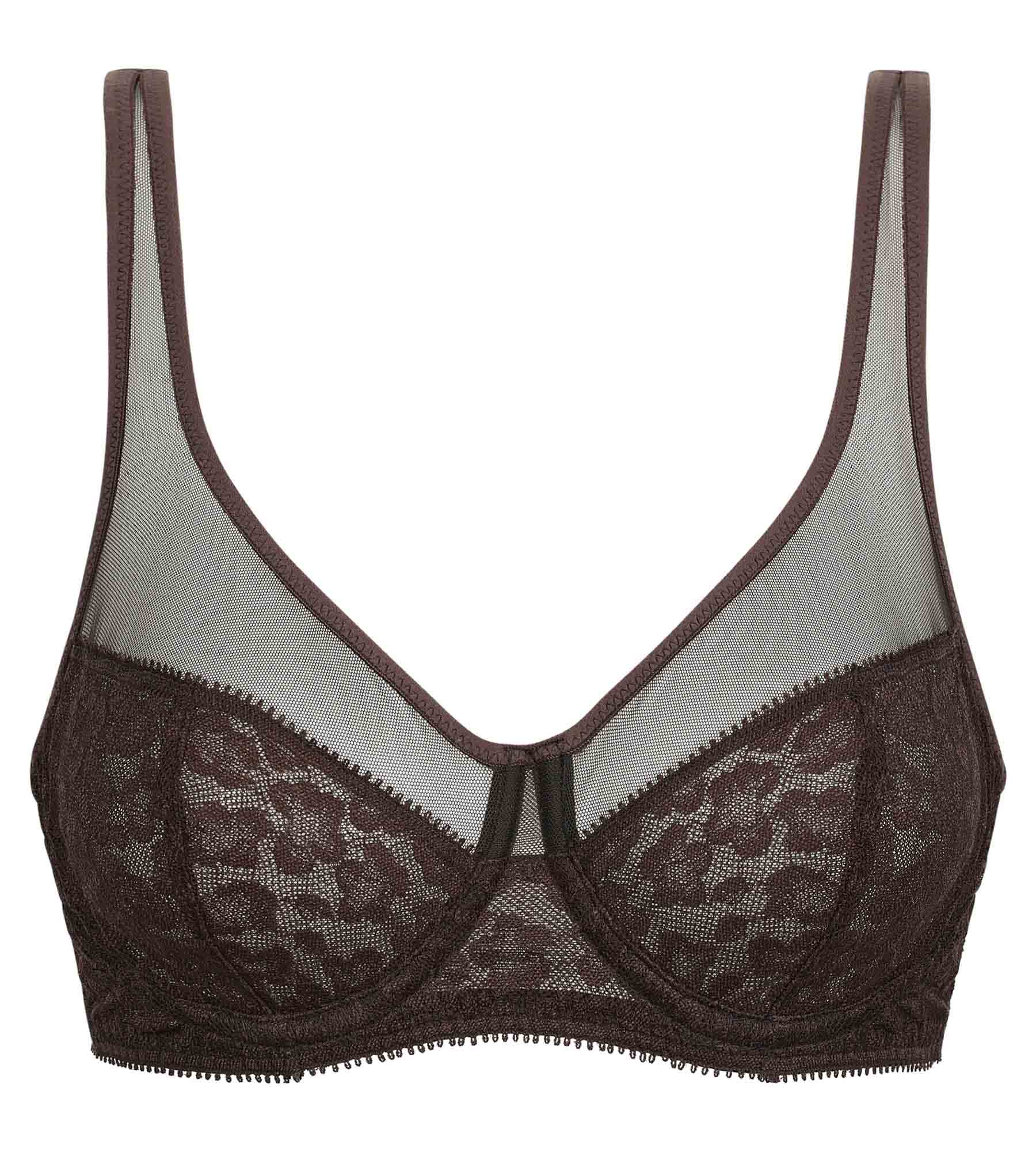 DIM Sujetador de gran capacidad de encaje de leopardo en color chocolate Dim Generous