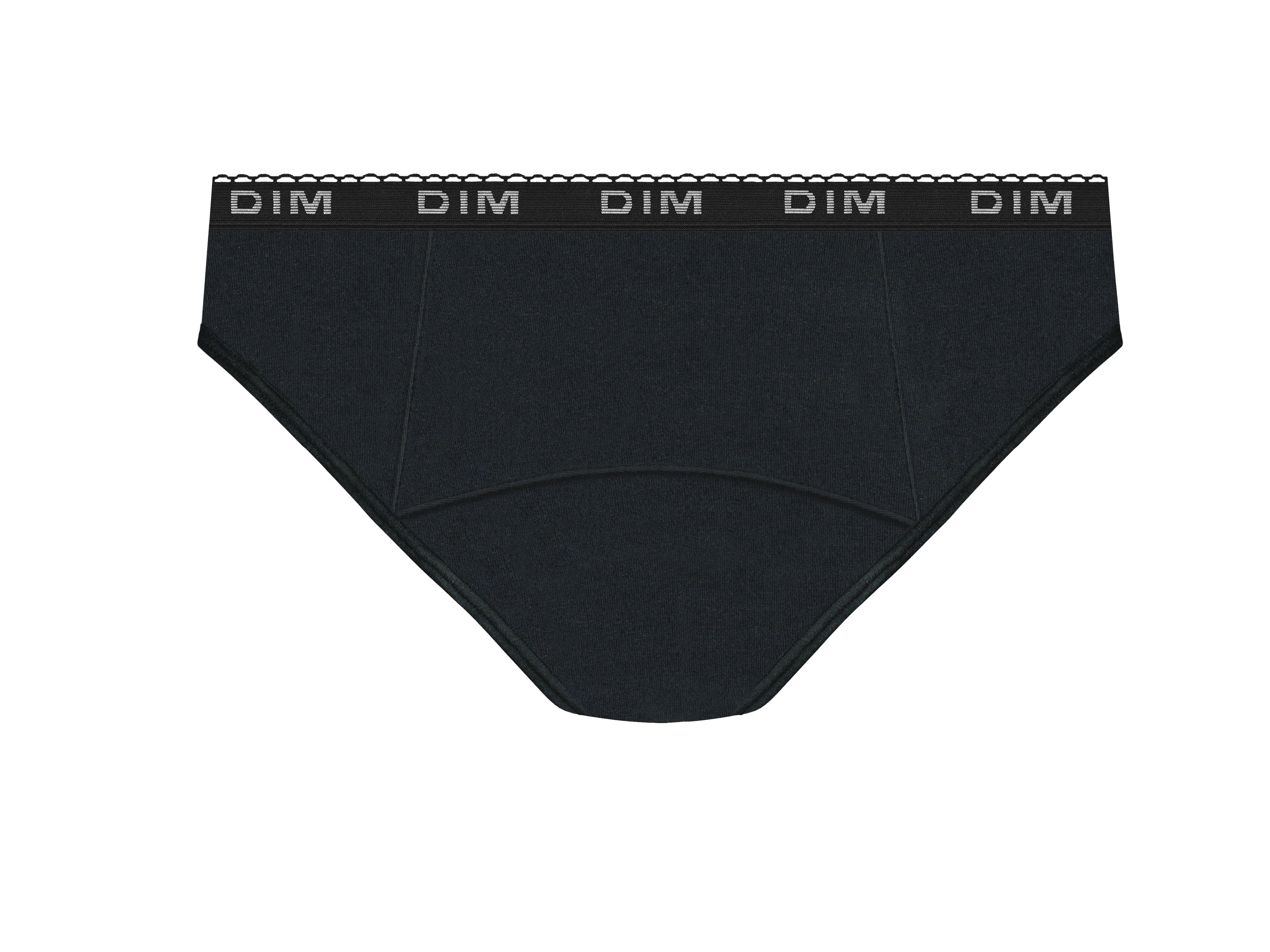 DIM Pantalones menstruales lavables de algodón orgánico Negro Flujo muy abundante Dim Protect