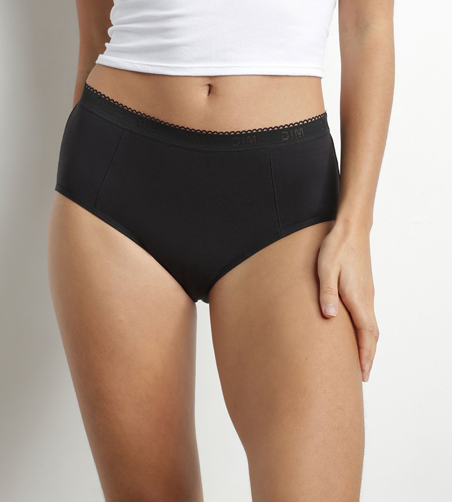DIM Calzoncillos menstruales lavables algodón orgánico Negro Flujo muy abundante Dim Protect