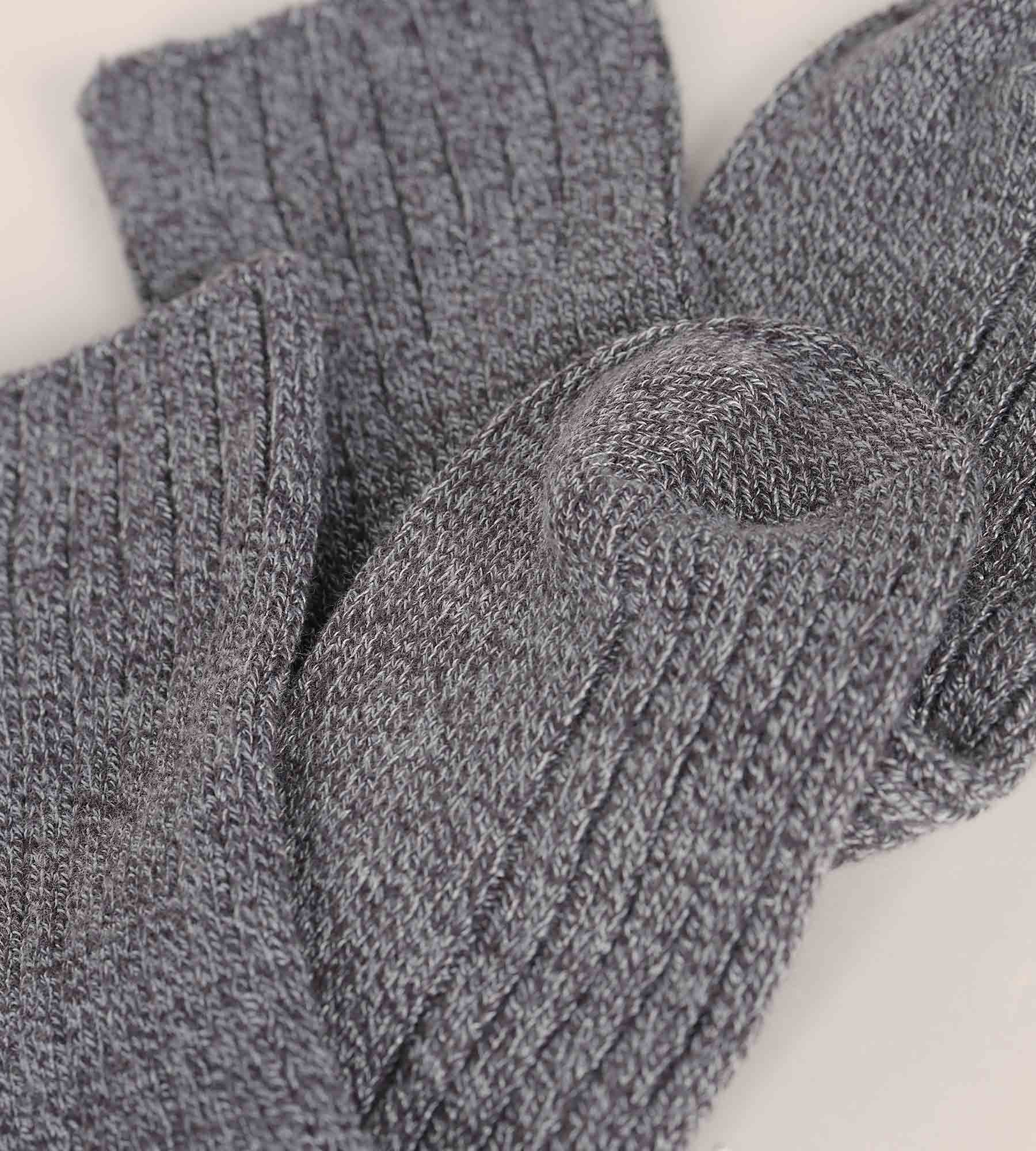DIM Calcetines de mujer de canalé gris jaspeado Dim Bambú