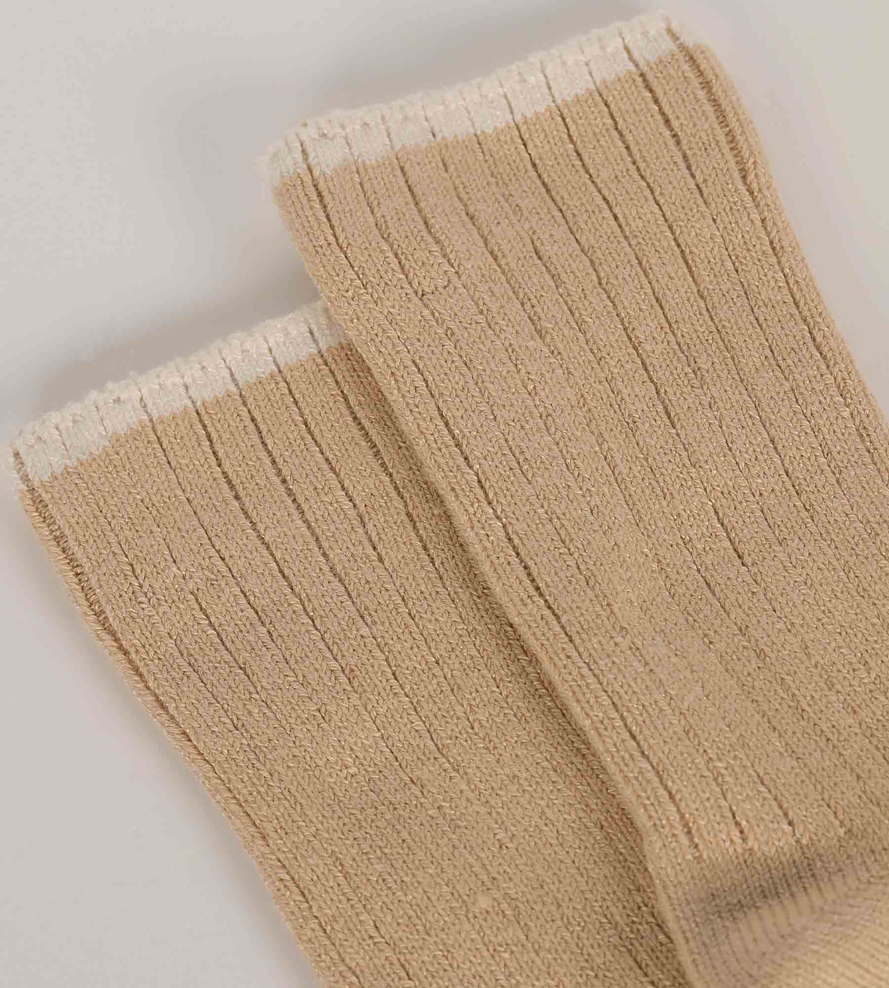 DIM Calcetines de mujer de punto liso de canalé beis Dim Bambú