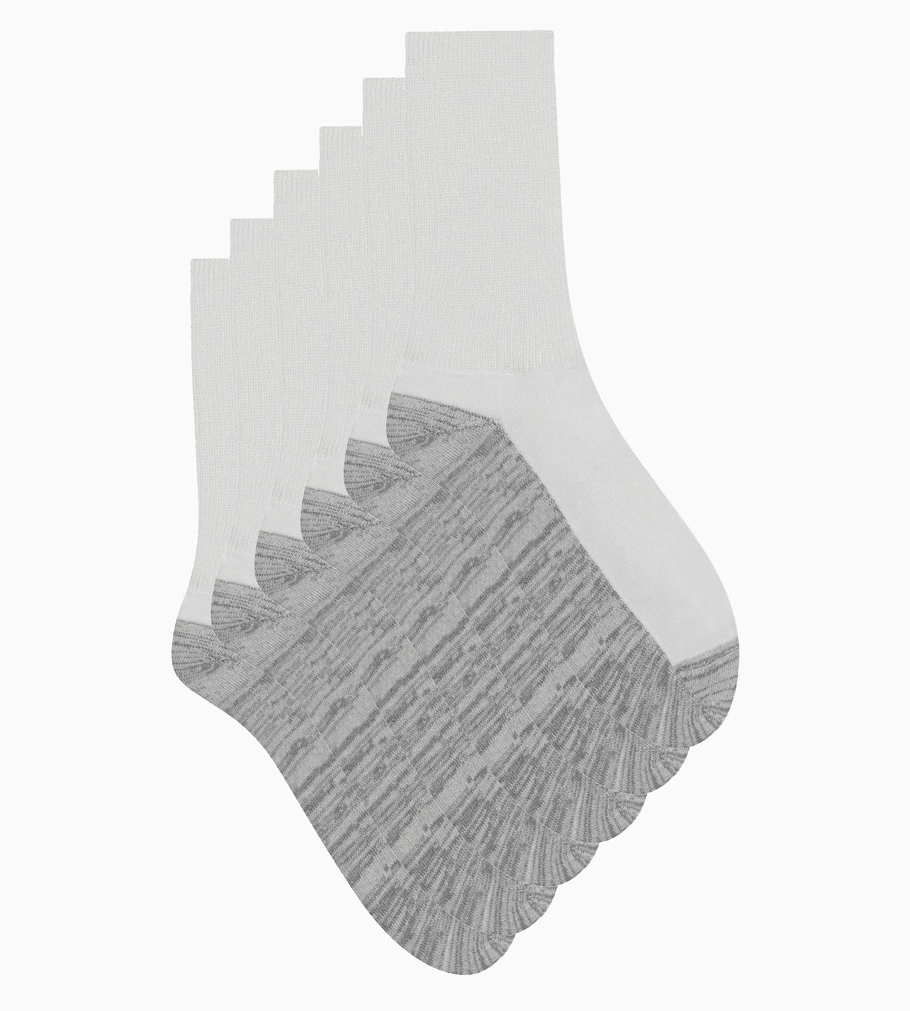 DIM Pack de 3 pares de calcetines de hombre de algodón blanco y gris EcoDim Sport