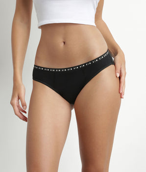 Pack de 3 bragas negras de algodón orgánico de flujo medio Dim Protect