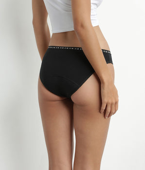 Pack de 3 bragas negras de algodón orgánico de flujo medio Dim Protect