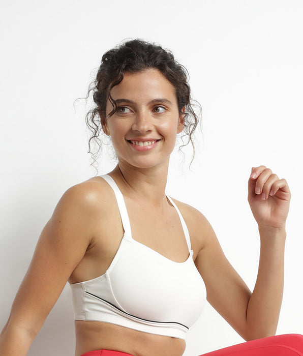 DIM Sujetador deportivo modelador de microfibra Crudo Dim Move