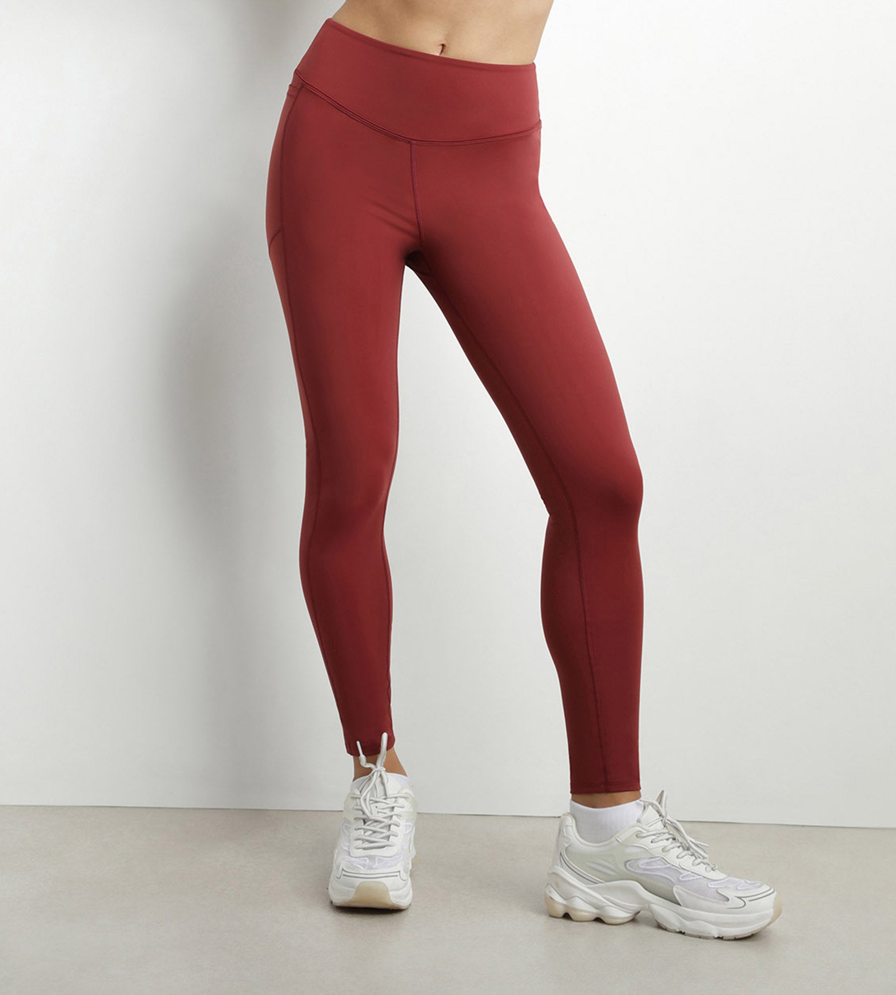 DIM Leggings deportivos de mujer en microfibra modeladora Burdeos Dim Move