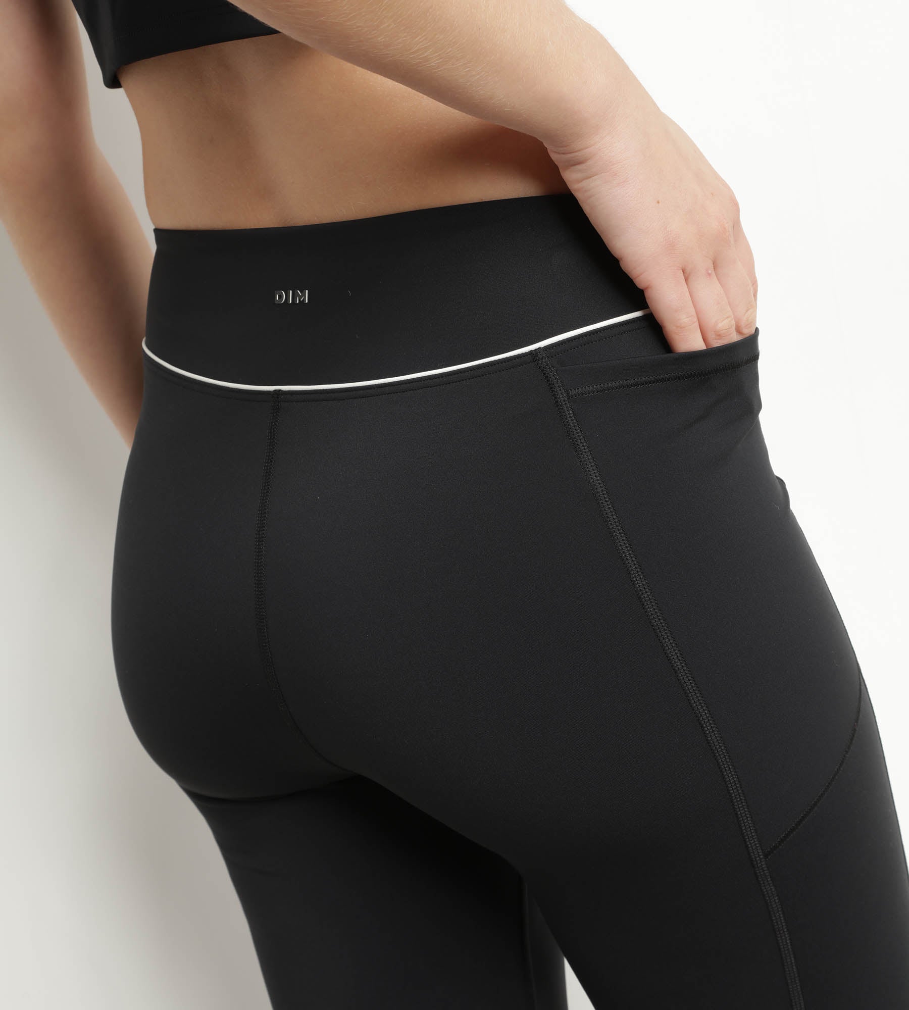 DIM Legging deportivo corto de mujer en microfibra negro Dim Move