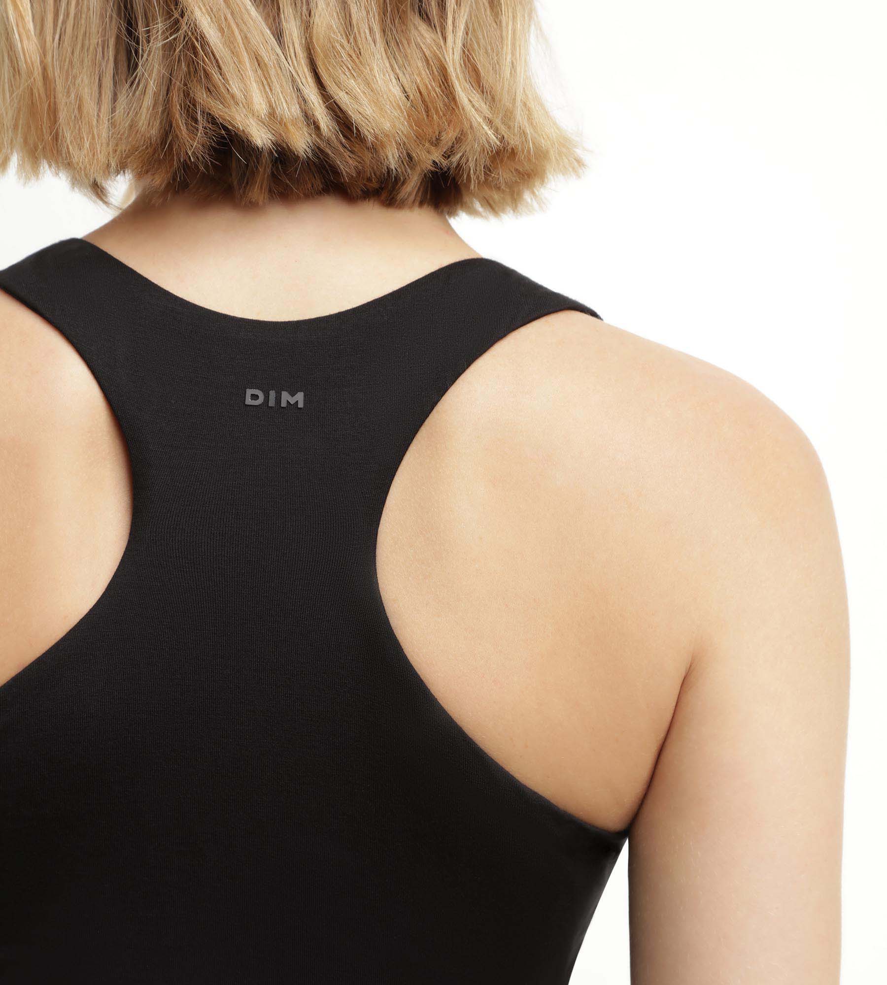 DIM Crop top de mujer en viscosa negra con bralette Dim Move