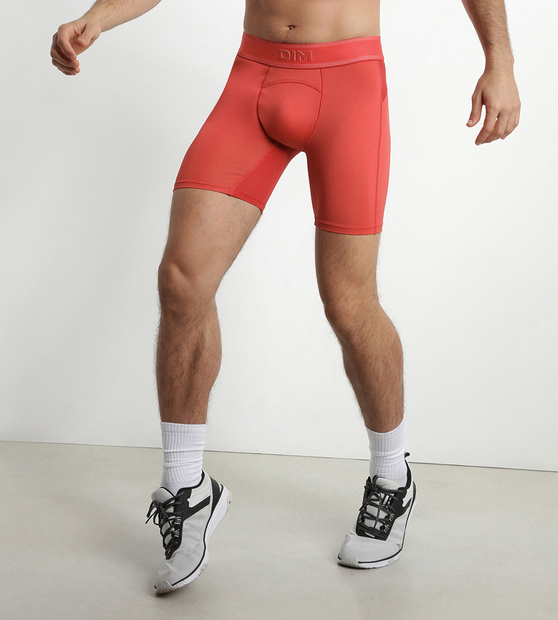 DIM Boxer deportivo largo de microfibra y malla para hombre Red Alert Dim Move