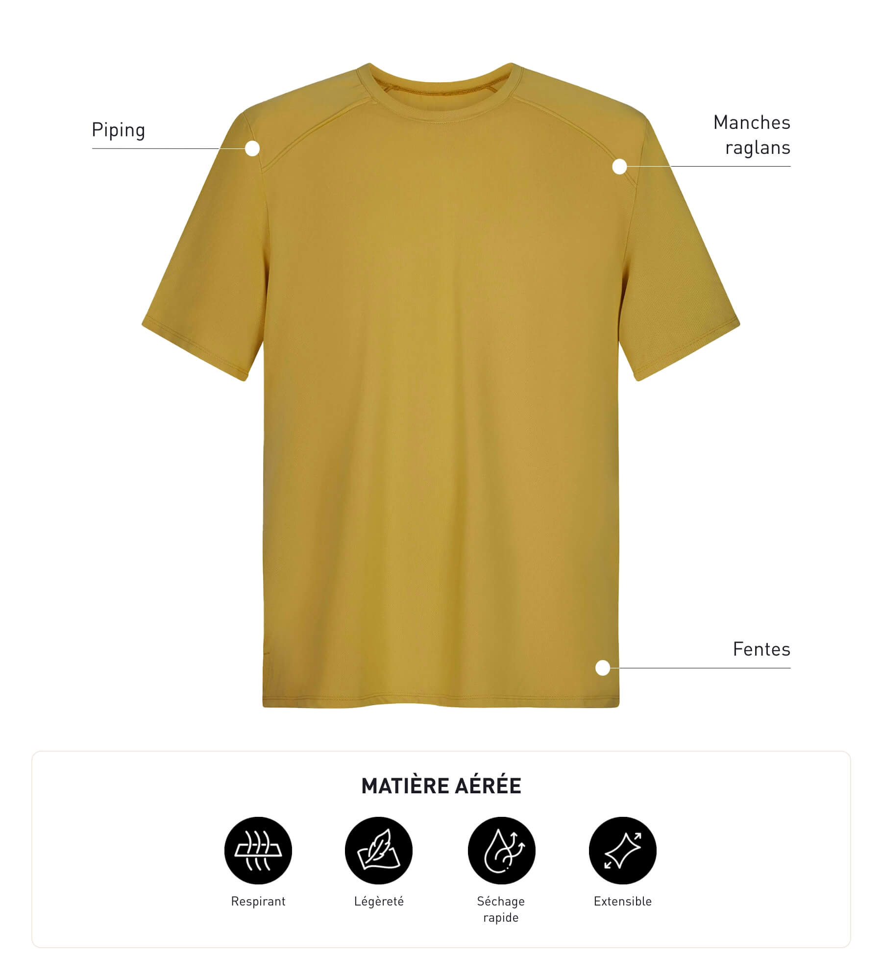 DIM Camiseta deportiva de hombre en tejido vaporoso oliva Dim Move