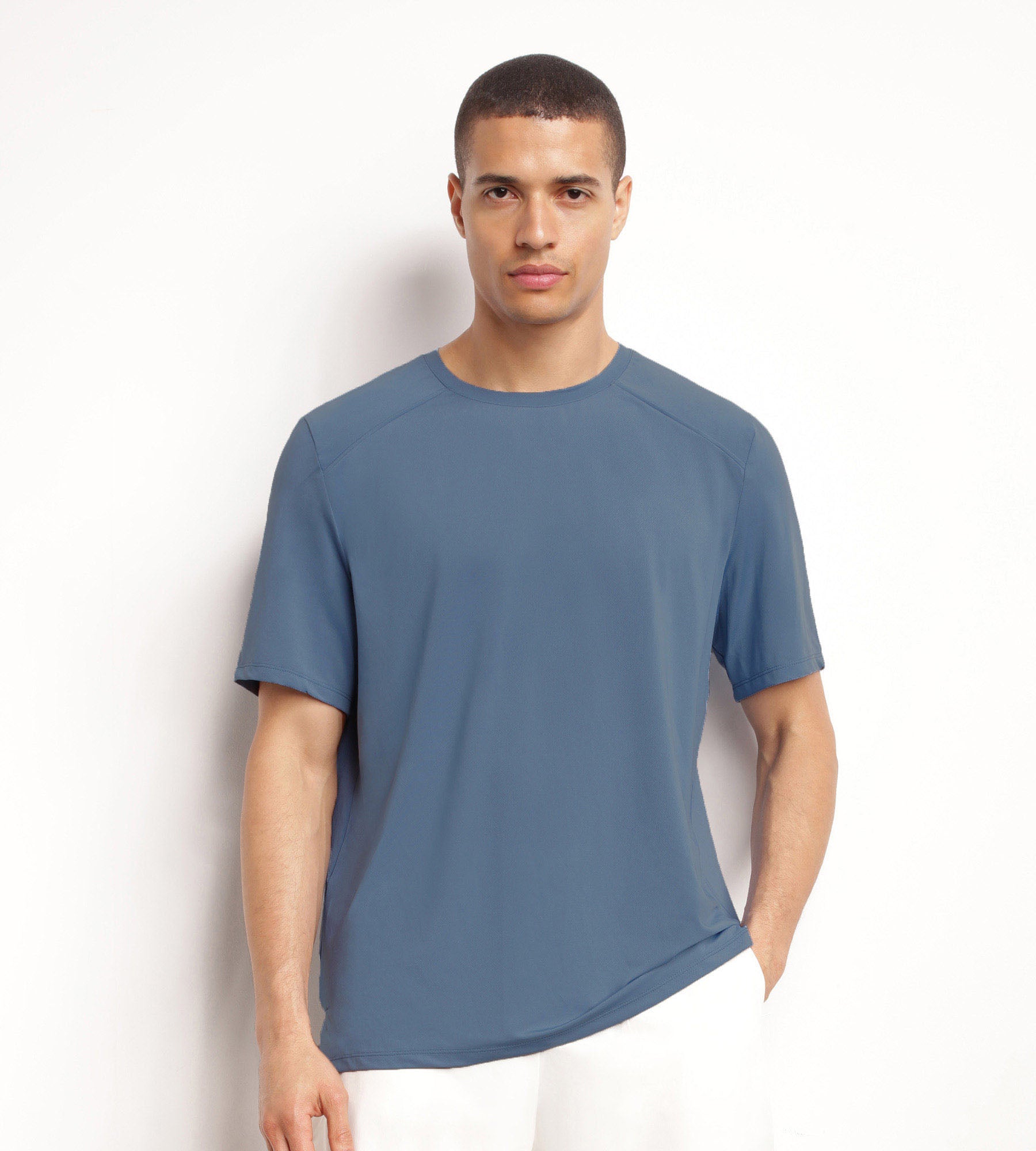 DIM Camiseta deportiva de hombre en tejido técnico azul Dim Move