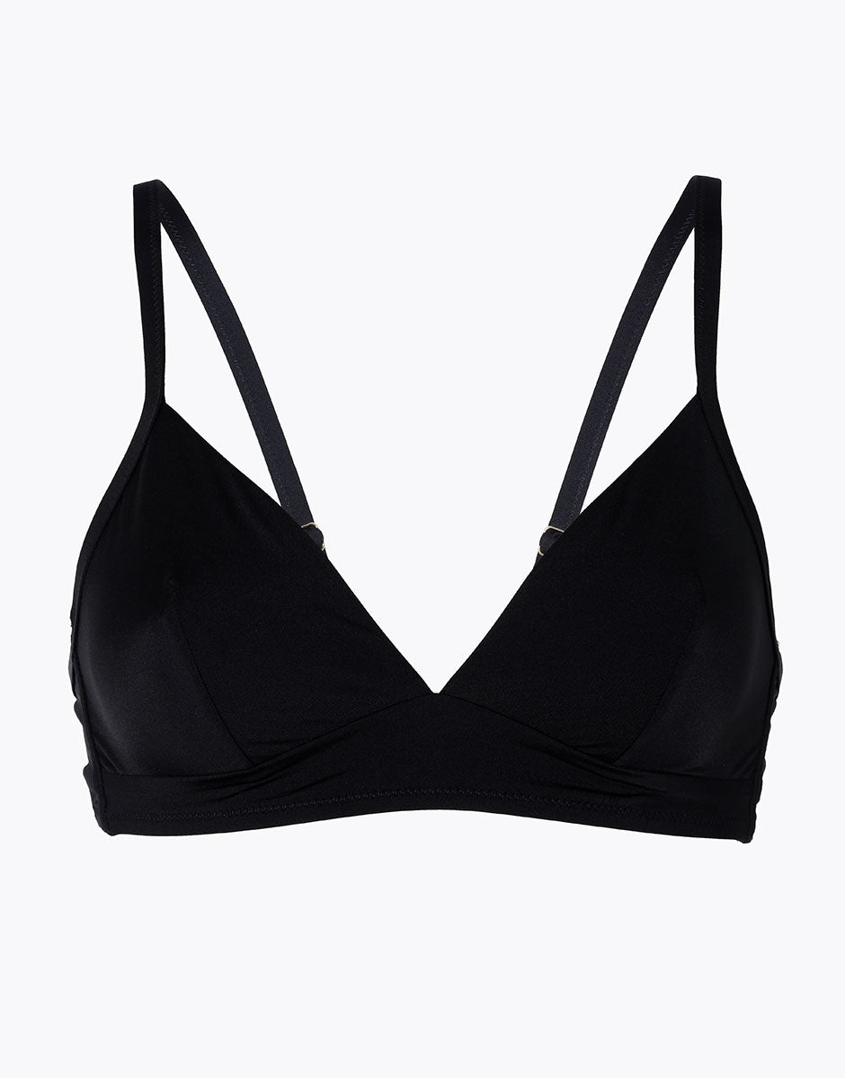 DIM Top de bikini acolchado Essential Micro de microfibra negra