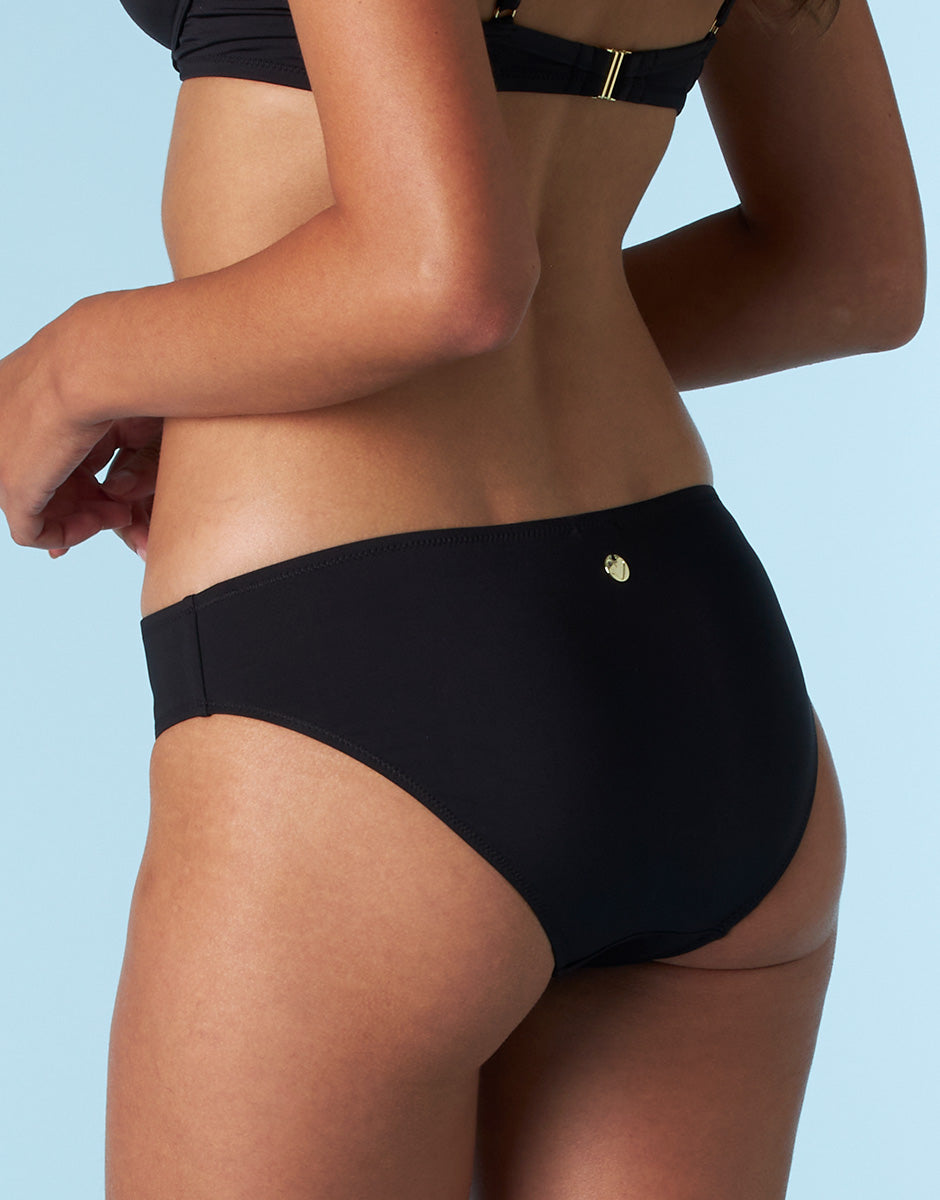 DIM Braga de bikini midi Essential Micro en microfibra negra