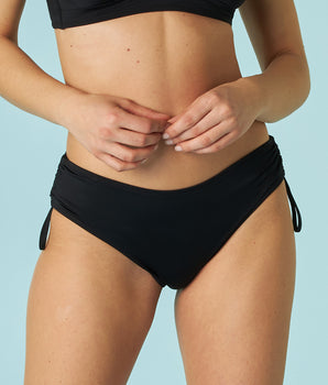 Braga de bikini de talle alto con cordón Essential Micro en microfibra negra