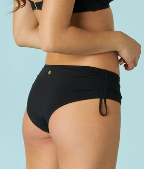 Braga de bikini de talle alto con cordón Essential Micro en microfibra negra