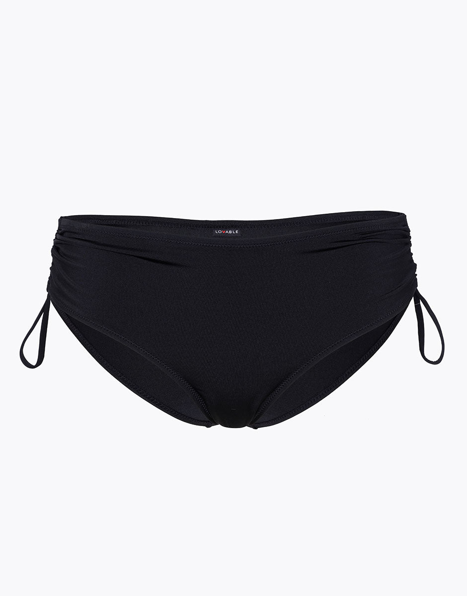 DIM Braga de bikini de talle alto con cordón Essential Micro en microfibra negra