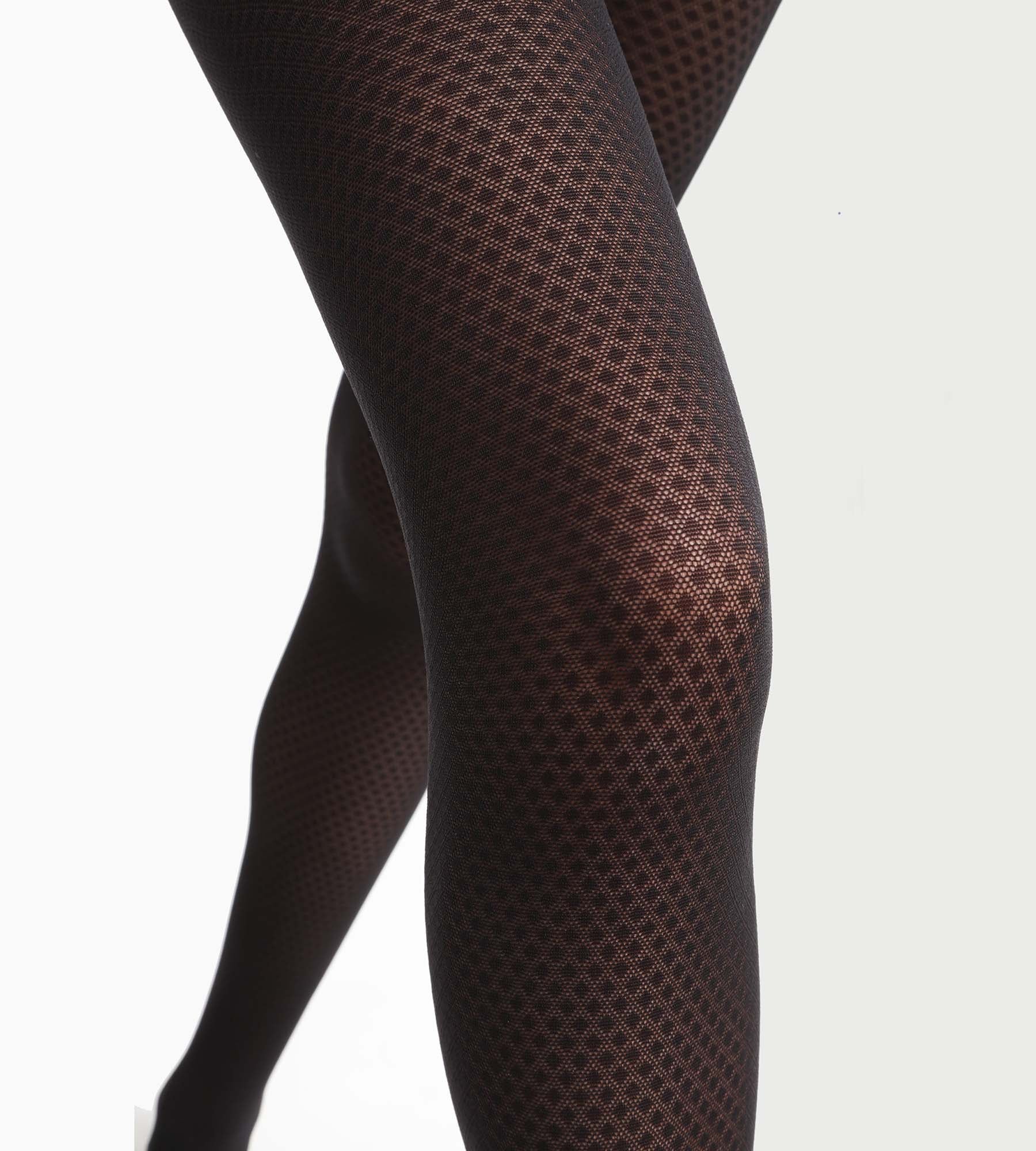 DIM Panti transparente de mujer con estampado de rombos negro Dim Style