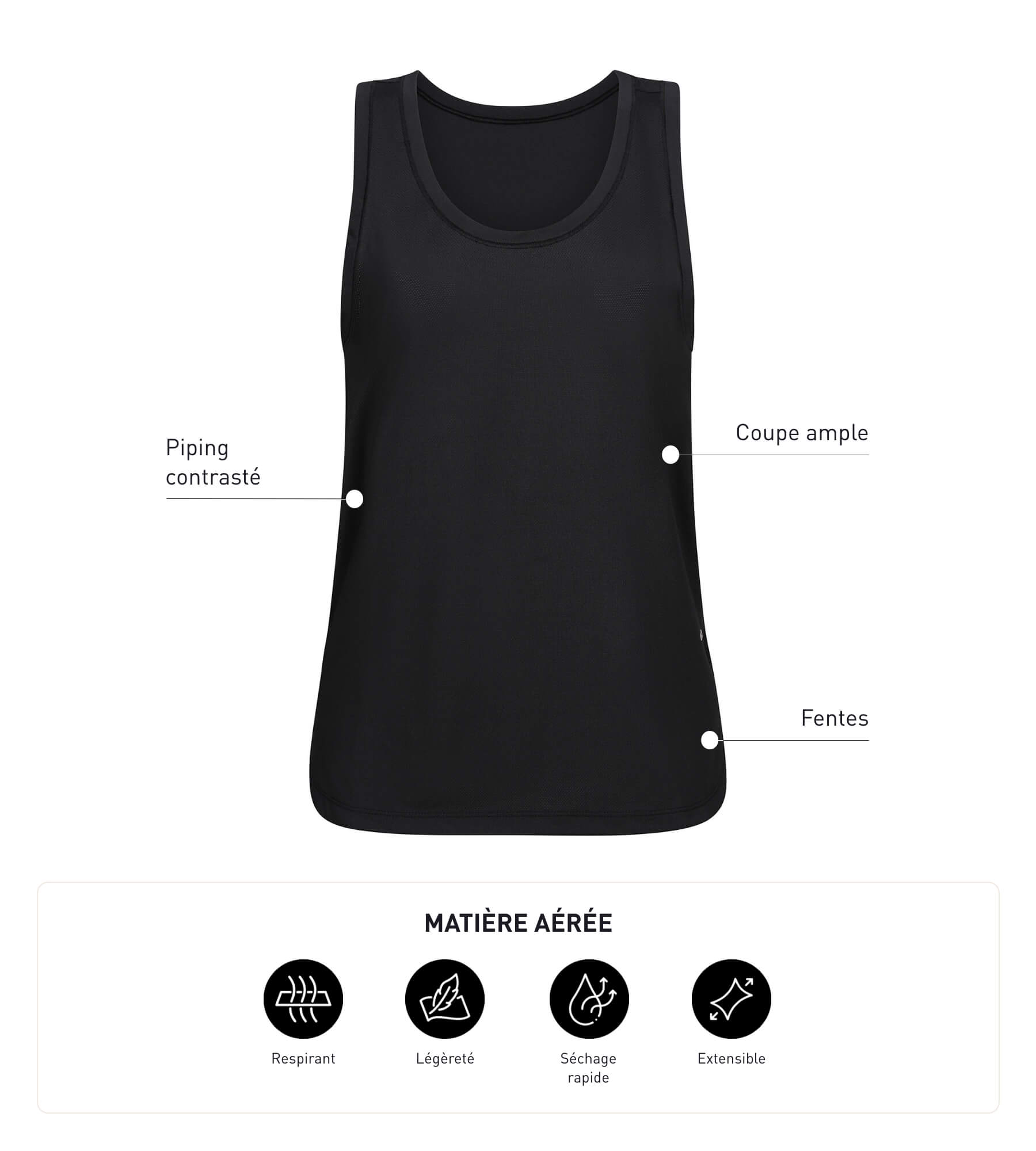 DIM Crop top deportivo de viscosa negro Dim Move