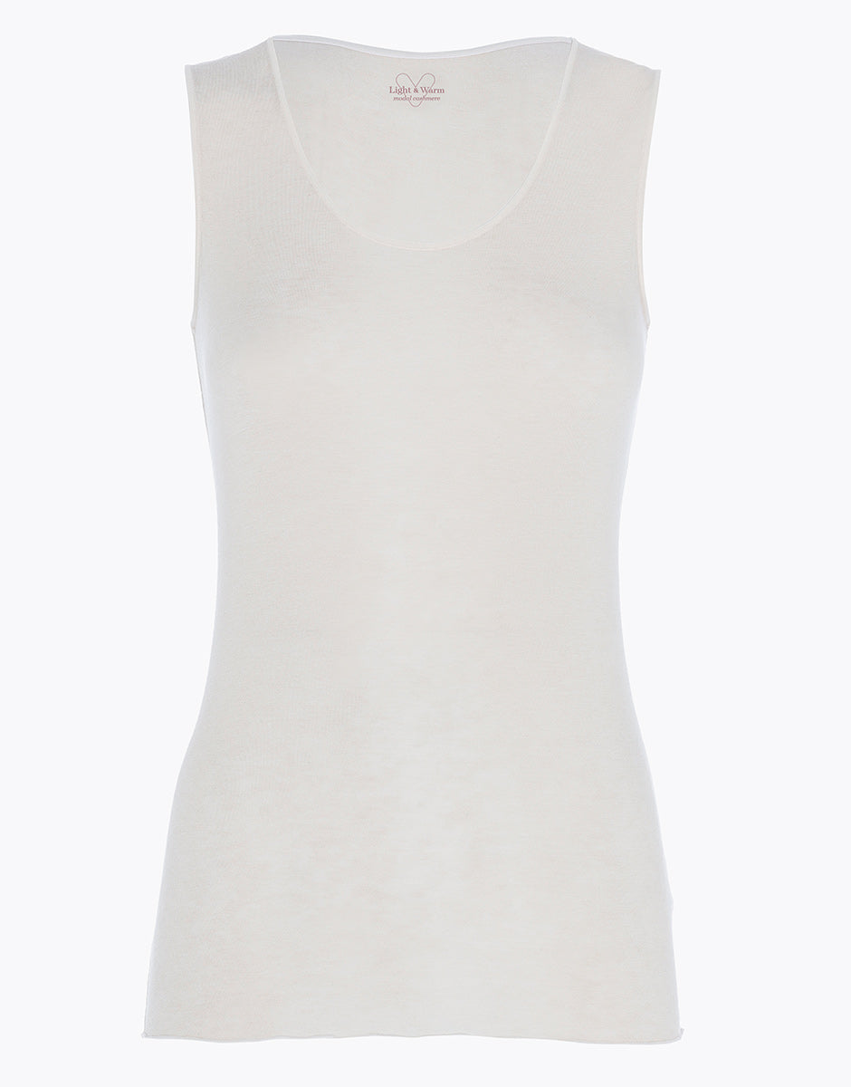 DIM Camiseta lisa de mujer color arena Light & Warm en modal mezclado con cachemira