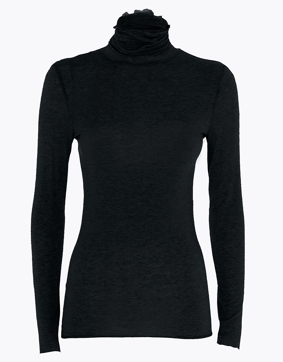 DIM Jersey de manga larga de modal y cashmere, negro