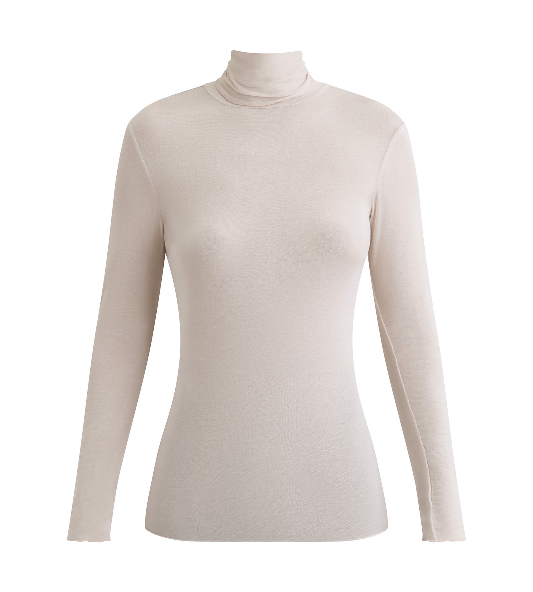 DIM Camiseta térmica de mujer de cuello alto Beige Dim x Inès de la Fressange
