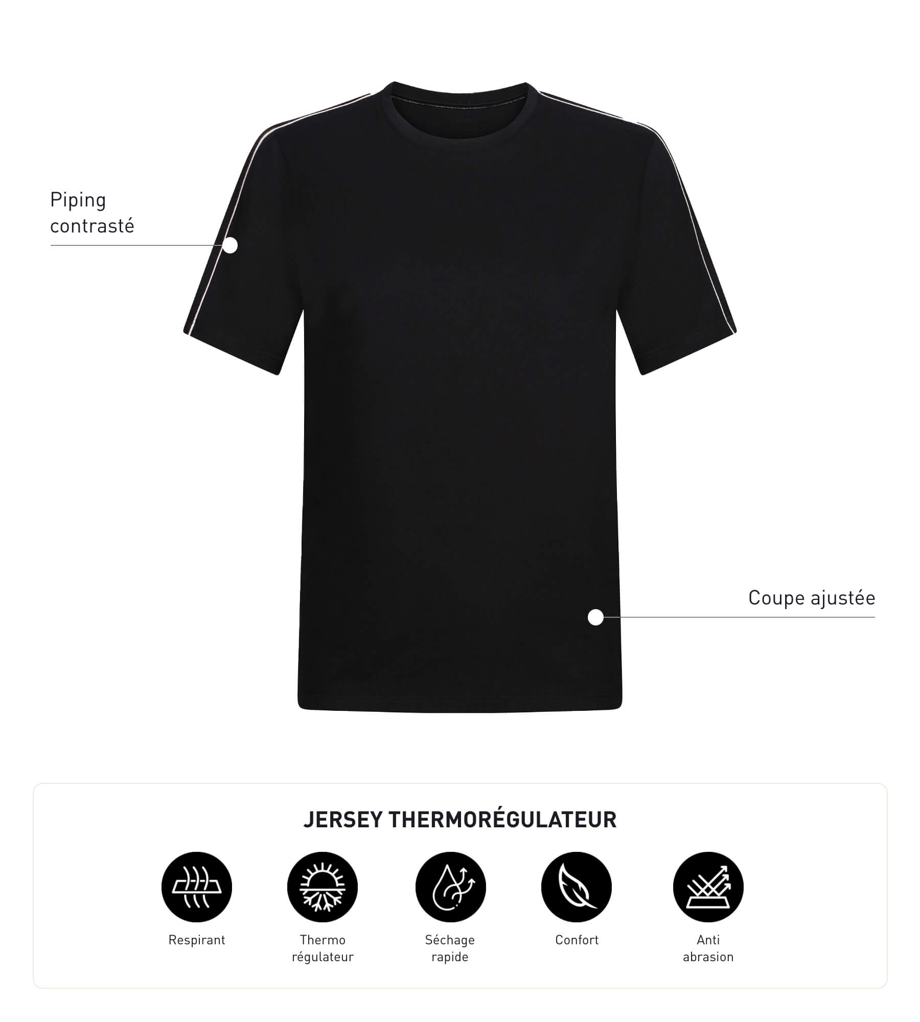DIM Camiseta deportiva para hombre termorreguladora en color negro Dim Move