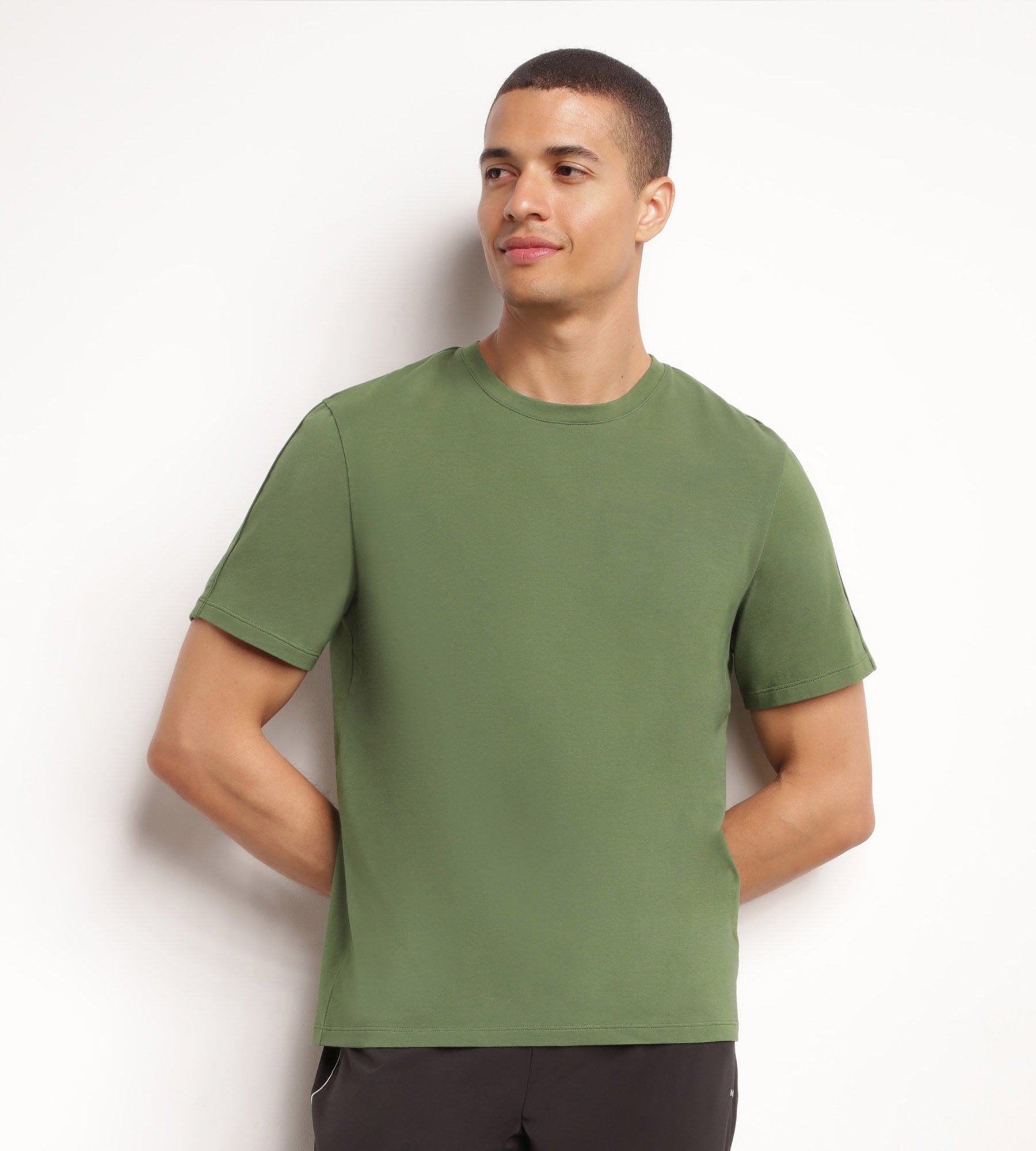 DIM Camiseta deportiva termorreguladora de hombre verde caqui Dim Move