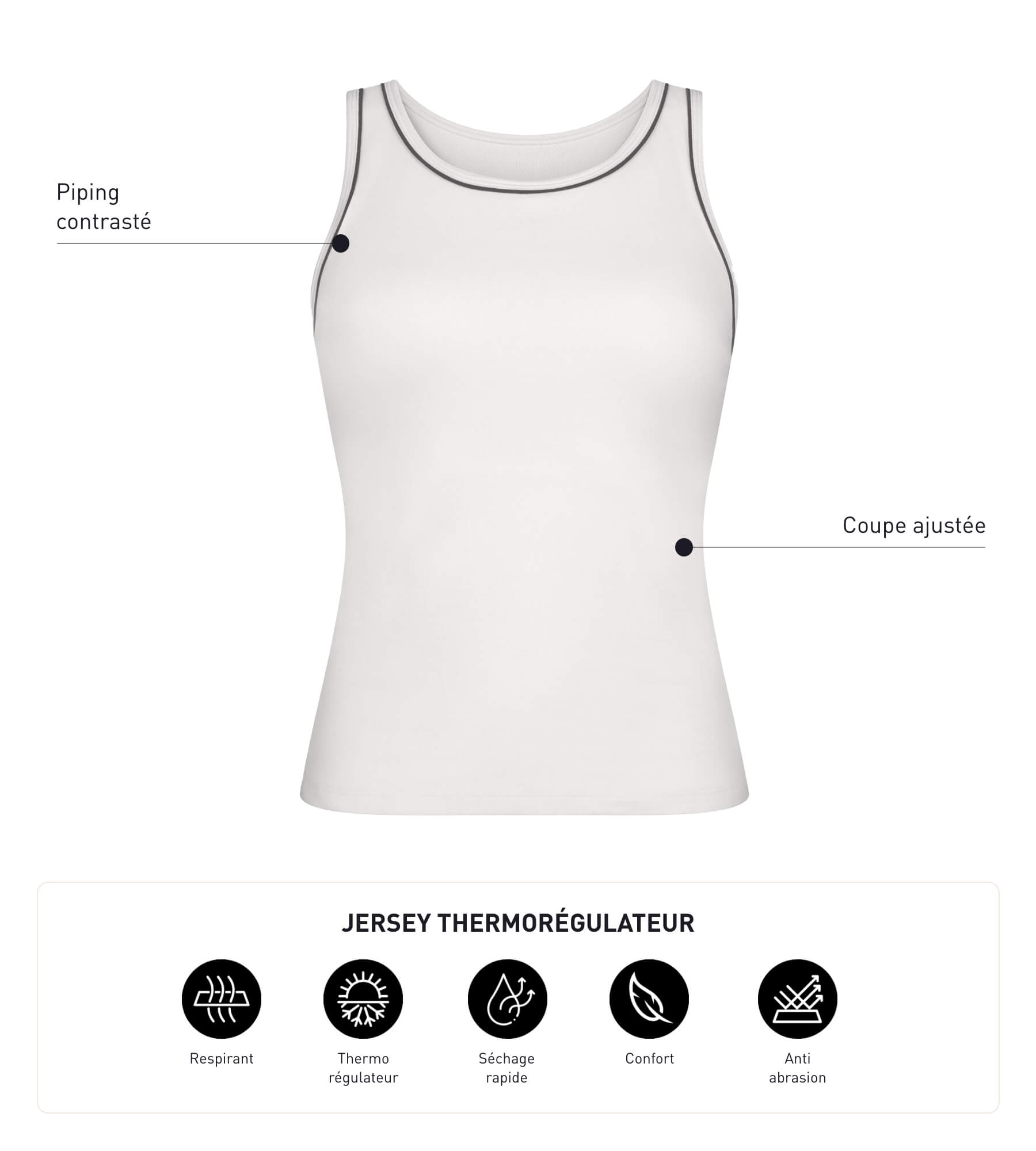 DIM Camiseta deportiva de tirantes termorreguladora color crudo Dim Move