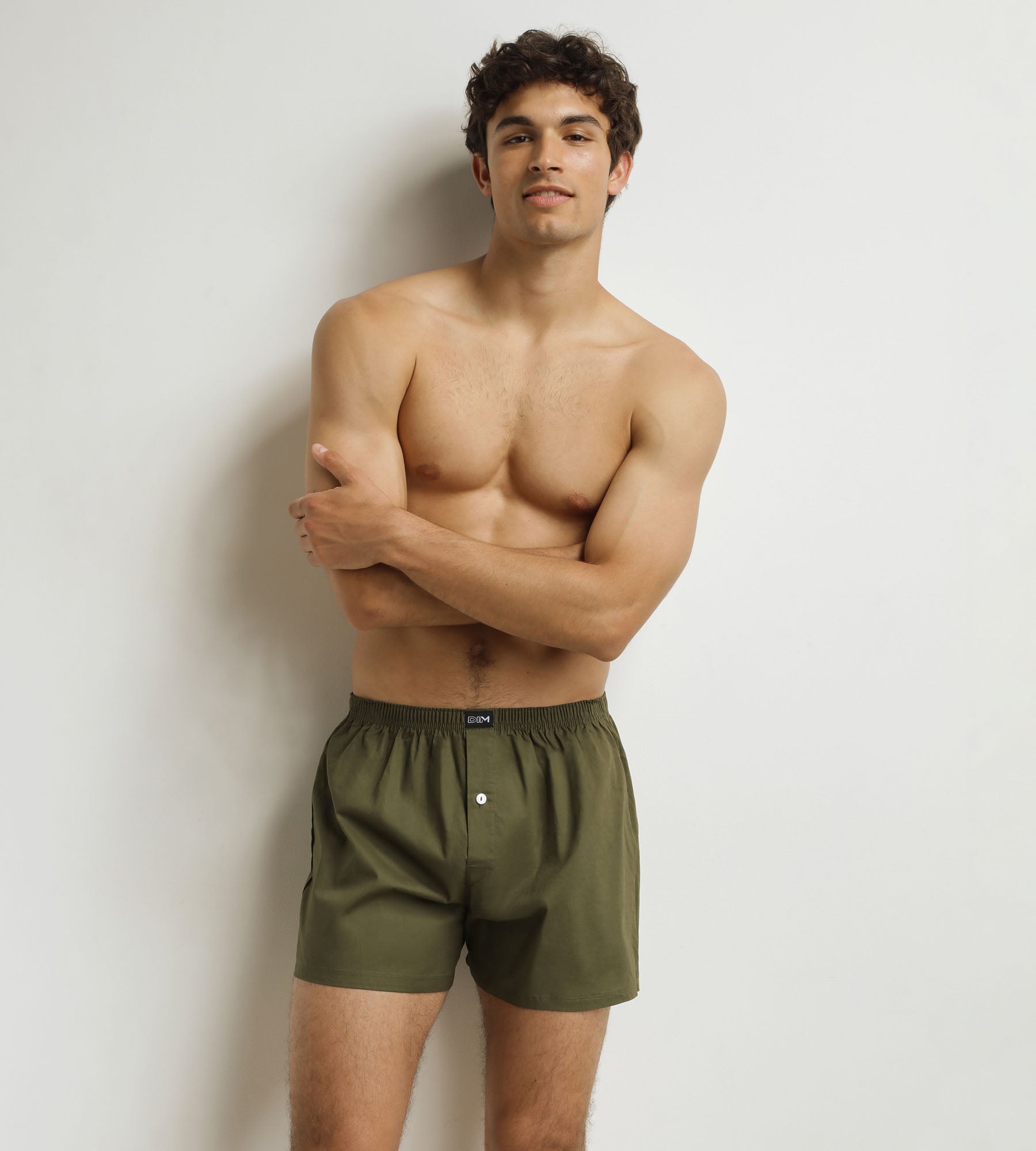 DIM Pantalón corto de tenis verde para hombre Algodón Stretch