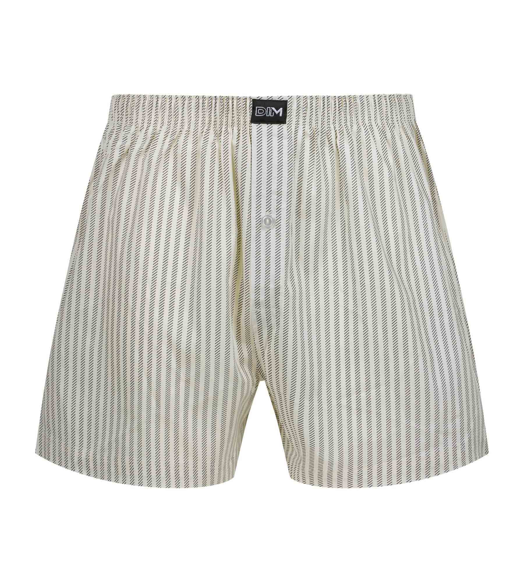 DIM Calzoncillos bóxer de algodón elástico a rayas azules para hombre