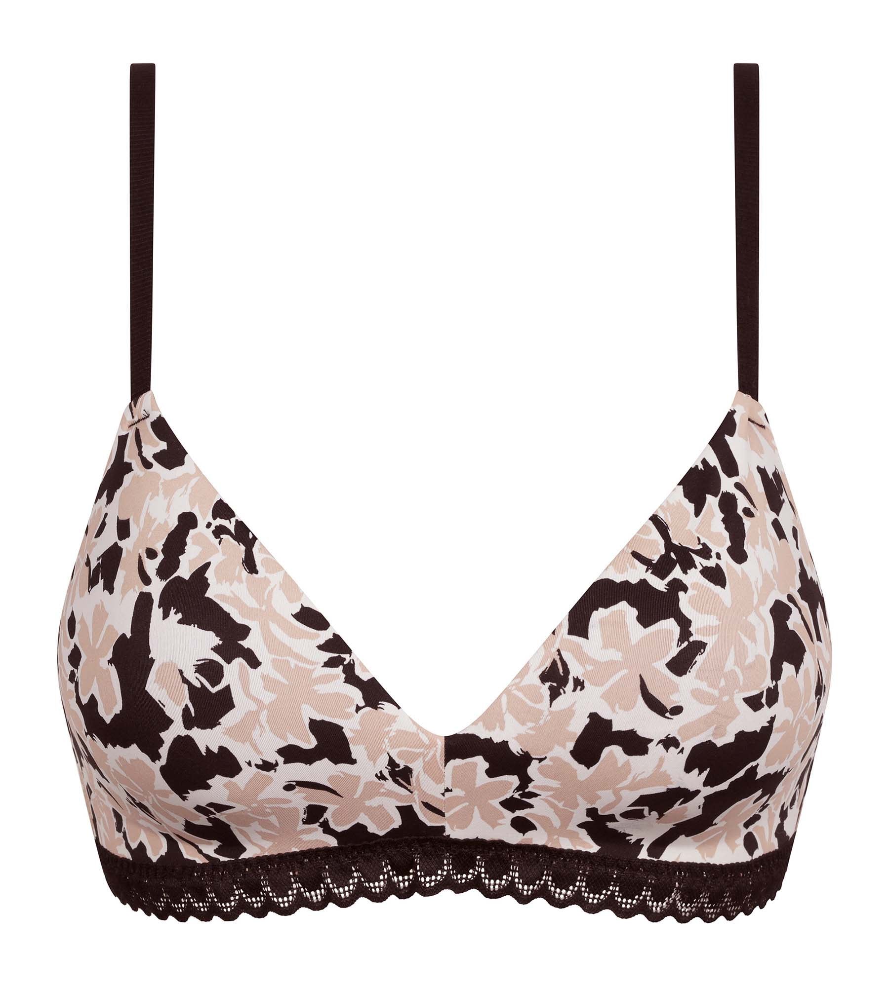 DIM Daily Micro Sujetador triángulo con relleno floral beige sin aros