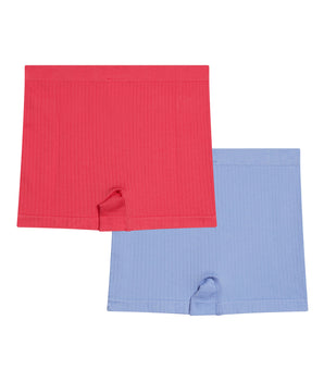 Pack de 2 calzoncillos de microfibra sin costuras Chardon Azul y Rosa Dim para niña