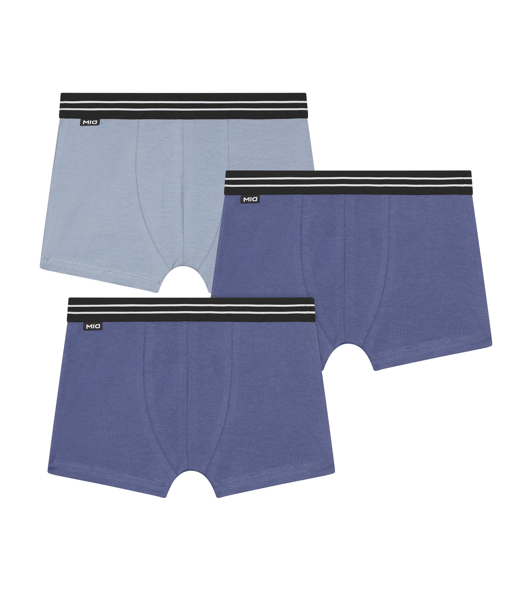 DIM Pack de 3 calzoncillos Ecodim Azul de algodón elástico para niño