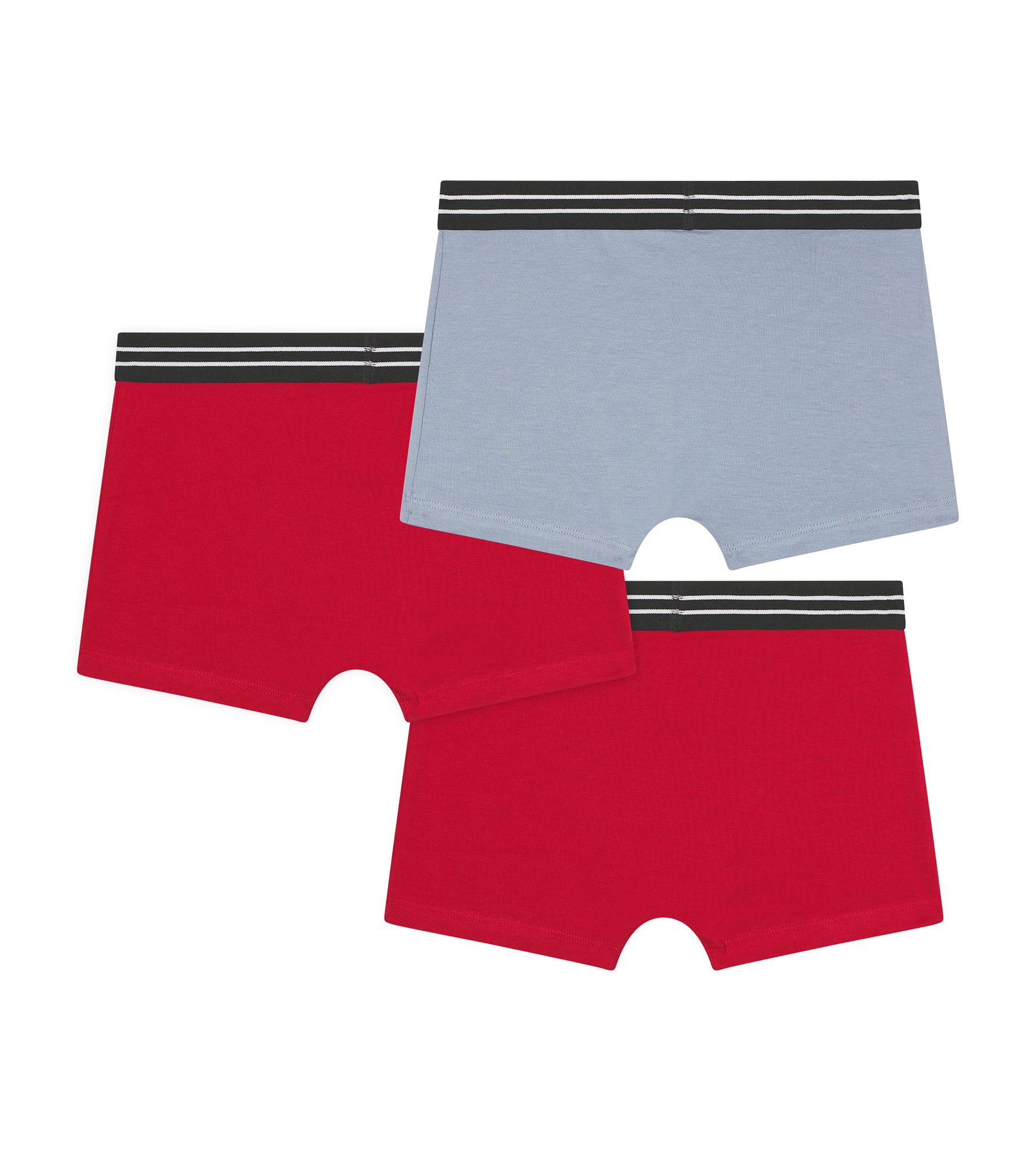 DIM Pack de 3 calzoncillos de algodón elástico para niño Rojo Azul Ecodim