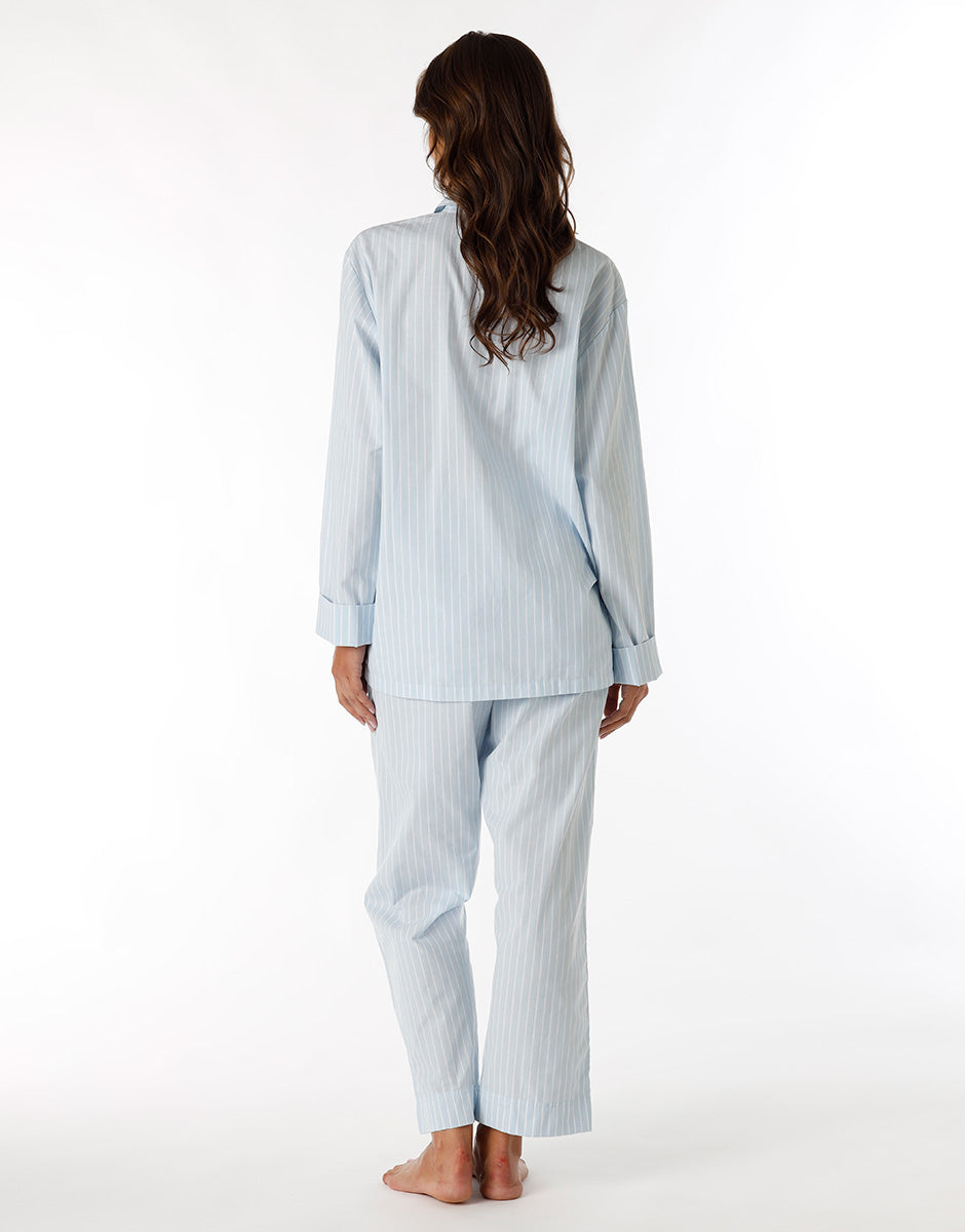 DIM Pijama largo abierto para mujer de algodón en color gris pizarra
