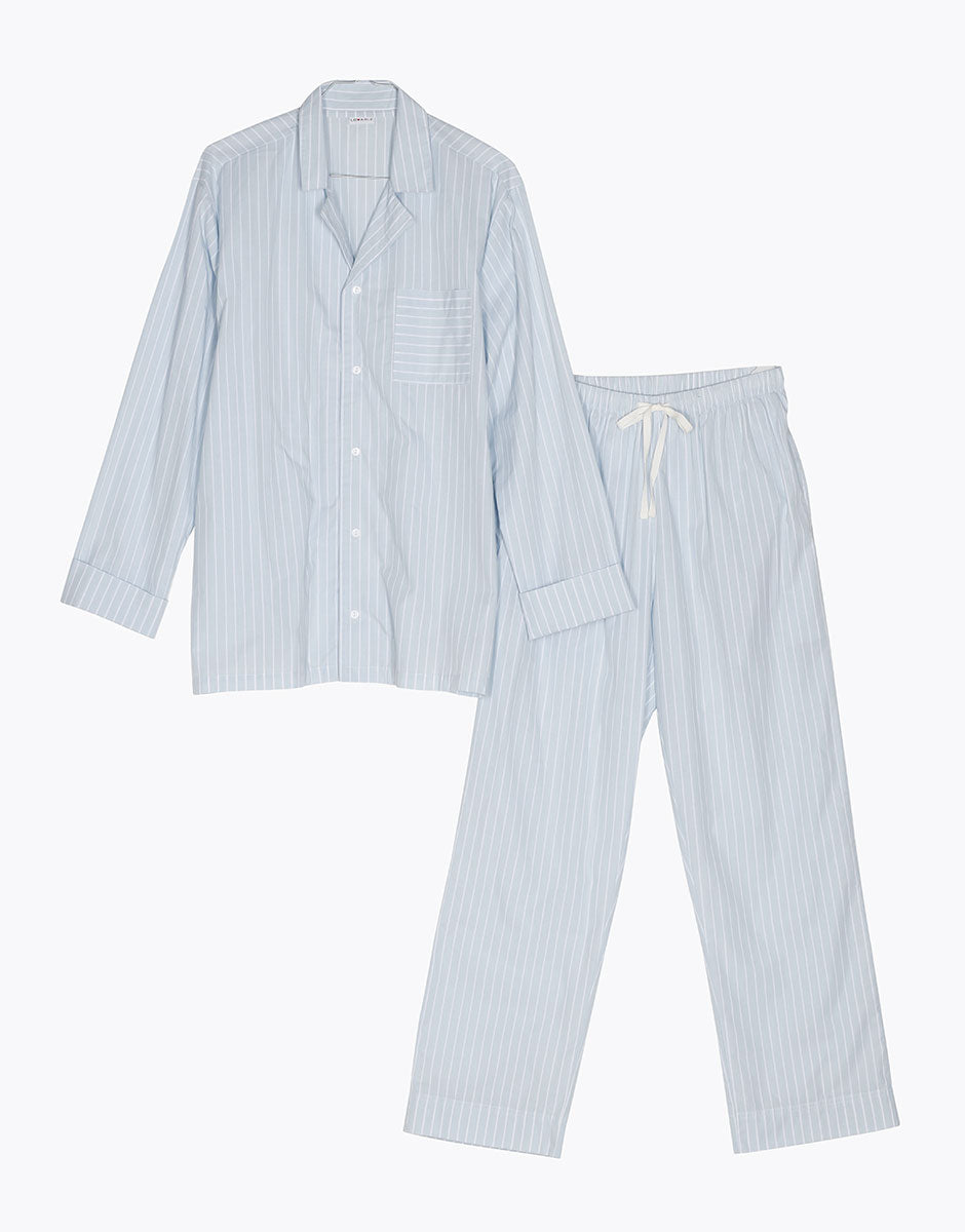 DIM Pijama largo abierto para mujer de algodón en color gris pizarra