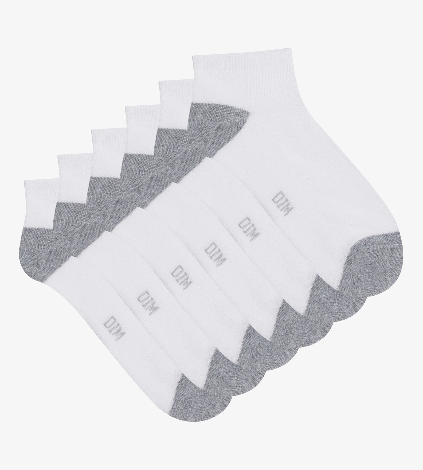 DIM Pack de 3 pares de calcetines de algodón para mujer Blanco Gris EcoDim Sport
