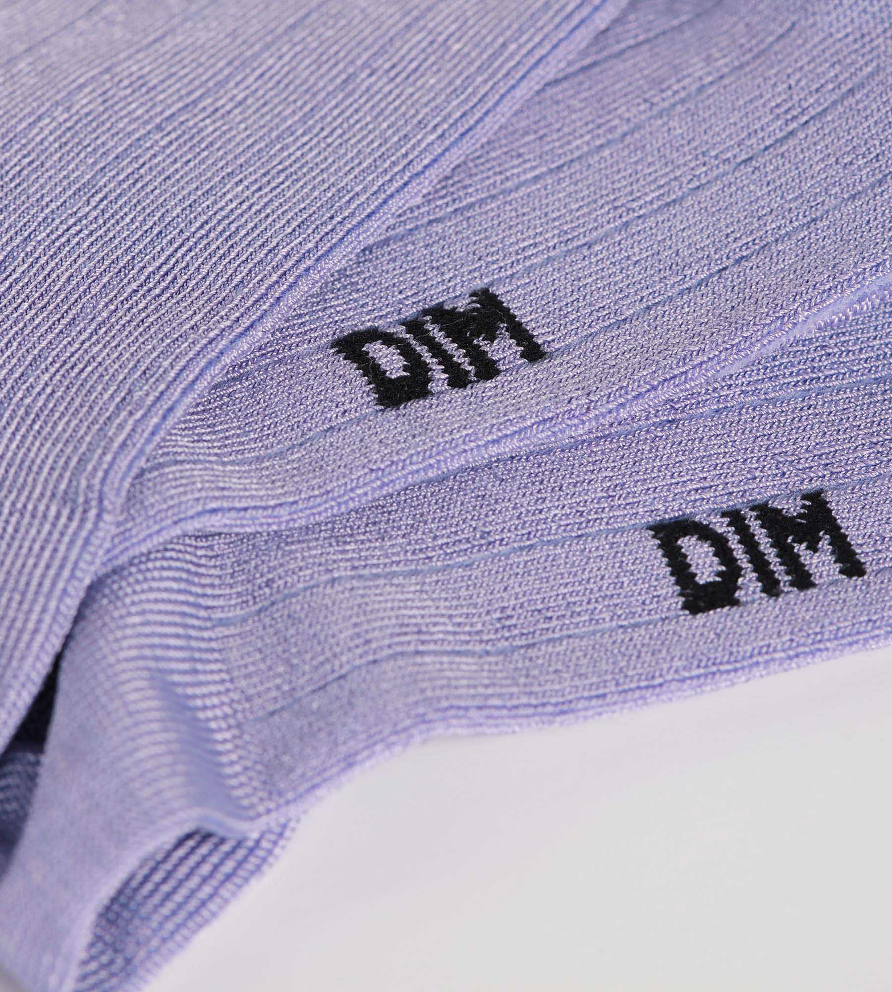 DIM Calcetines de canalé para mujer de algodón satinado Lila Dim Mode