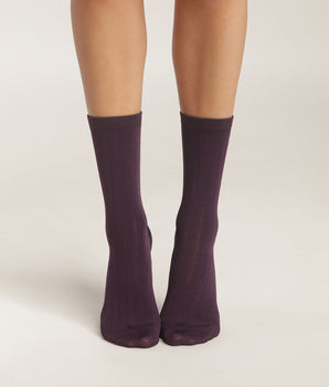 Calcetines de mujer de algodón satinado Violet Dim Fashion