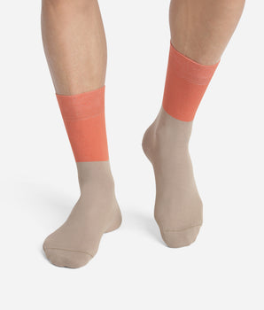 Calcetines de hombre de algodón efecto colourblock Praliné Dim Mode